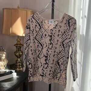 HWR for Anthropologie Women's Monogram Wool Yak Cashmere Pullover Size XXS